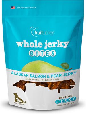 Whole Jerky Bites Alaskan Salmon & Pear Dog Treats, 5-oz bag