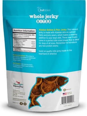 Whole Jerky Bites Alaskan Salmon & Pear Dog Treats, 5-oz bag