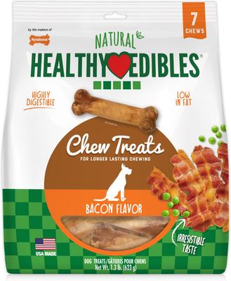 Healthy Edibles All-Natural Long Lasting Bacon Dog Chew Treats, Medium, 1 count