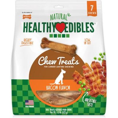 Golosinas masticables para perros de tocino de larga duración totalmente naturales de Healthy Edibles, tamaño mediano, 1 unidad