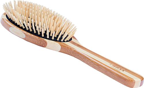 The Green Pet Oval Brush, Bamboo-Stiped Finish, Large
