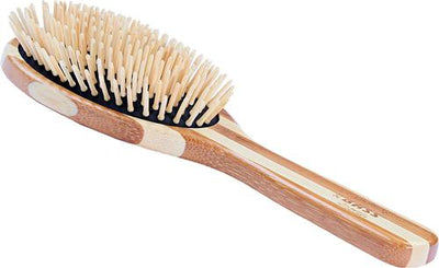 The Green Pet Oval Brush, Bamboo-Stiped Finish, Large