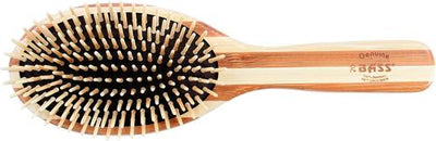 The Green Pet Oval Brush, Bamboo-Stiped Finish, Large