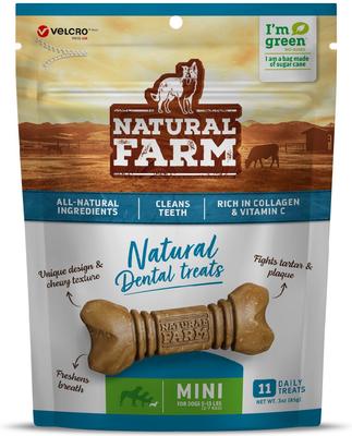 Golosinas dentales naturales para perros, 11 unidades