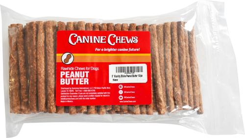 5-inch Rawhide Munchy Peanut Butter Flavor Dental Dog Chews, 100 count