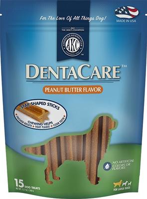 AKC Dentacare Yogurt & Peanut Butter Flavor Dental Dog Treats, Large, 20 count