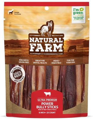 6-inch Power Bully Stick Dog Treats, 25 count