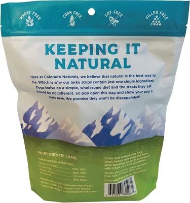 Golosinas de carne seca de cordero para perros, bolsa de 16 oz