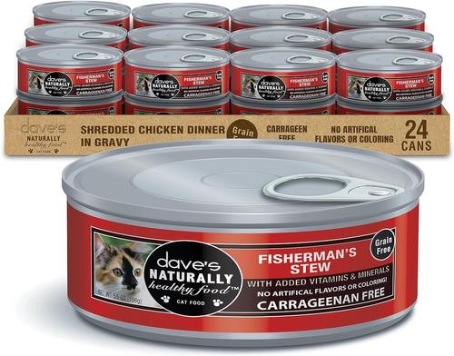 Naturally Healthy Grain-Free Shredded Salmon Dinner in Gravy Canned Wet Cat Food, 5.5-oz, case of 24