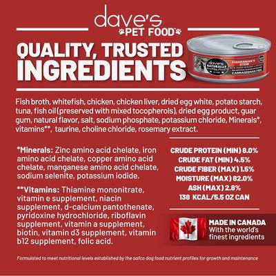 Naturally Healthy Grain-Free Fisherman's Stew Canned Wet Cat Food, 5.5-oz, case of 24