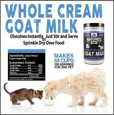 Whole Cream Goat Milk Wet Dog & Cat Food Topping, 16-oz jar