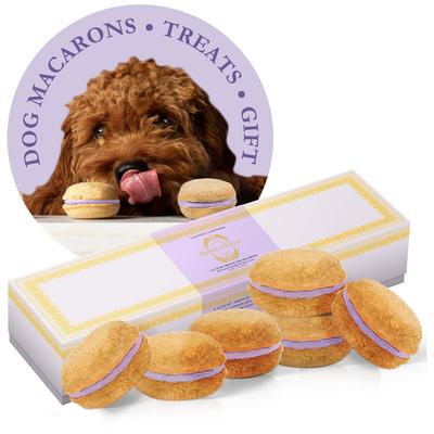 Galletas Macaron para perros hechas a mano y totalmente naturales de lavanda, 6 unidades