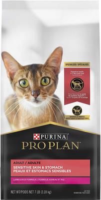 Bundle: Purina Pro Plan Adult Sensitive Skin & Stomach Lamb & Rice Formula Dry Food + Veterinary Diets FortiFlora Probiotic Gastrointestinal Support Cat Supplement