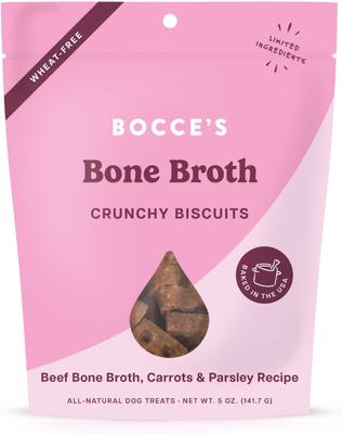 Bone Broth, Carrots & Parsley Dog Treats, 5-oz bag
