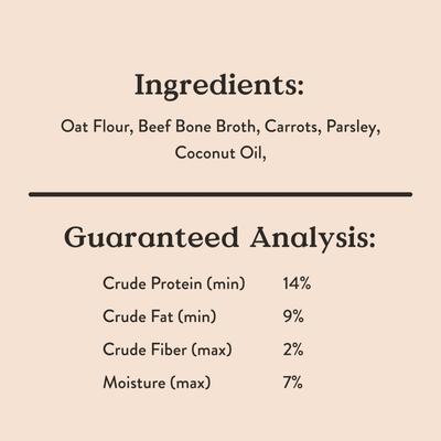 Bone Broth, Carrots & Parsley Dog Treats, 5-oz bag