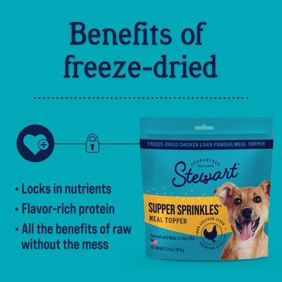 Supper Sprinkles Chicken Liver Single Ingredient Dehydrated Dog Food Topper, 2.5-oz bag