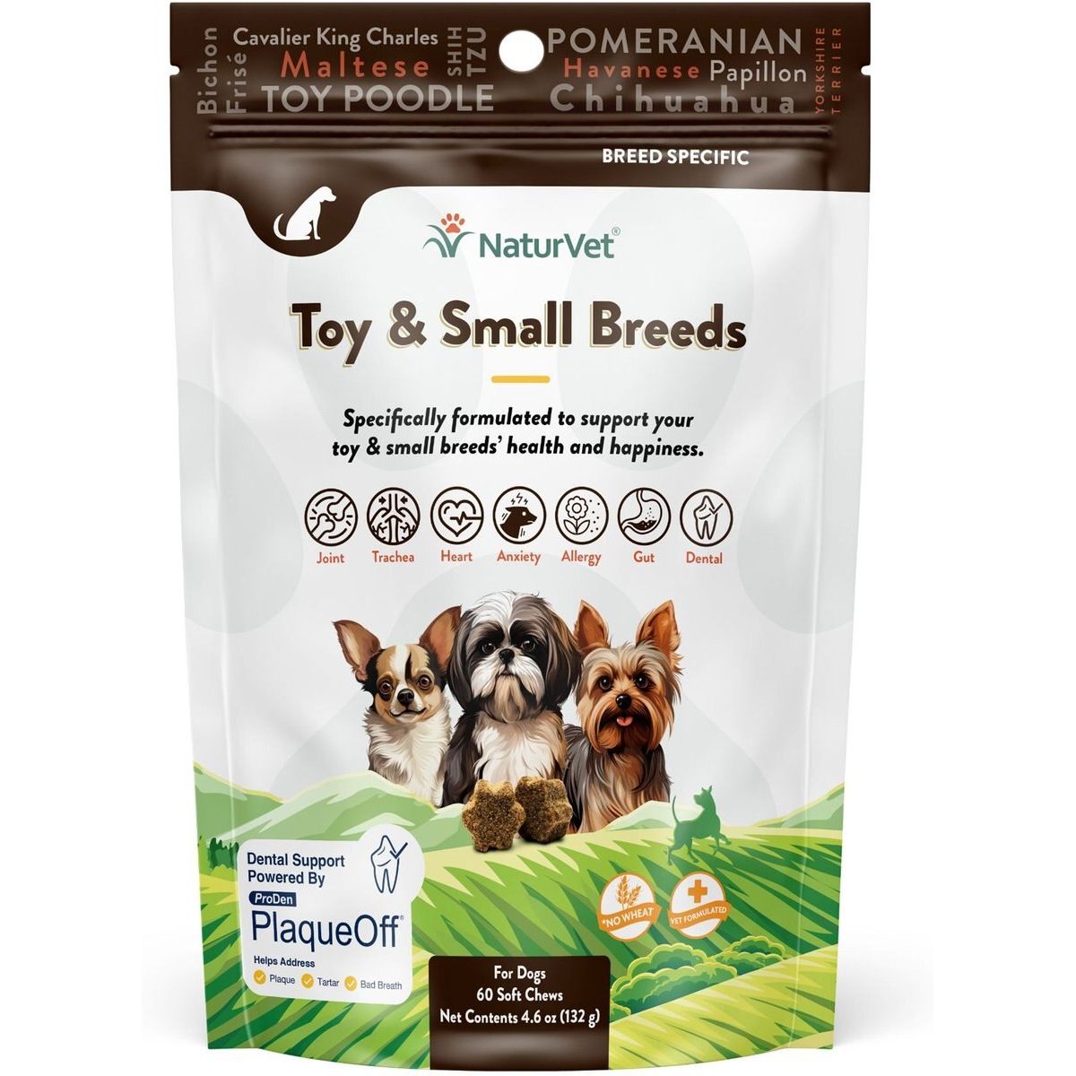 NaturVet Breed Specific Toy & Small Breeds, 60 masticables