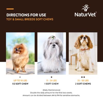 NaturVet, Breed Specific Toy & Small Breeds, suplemento integral para perros miniatura y pequeños, 60 masticables