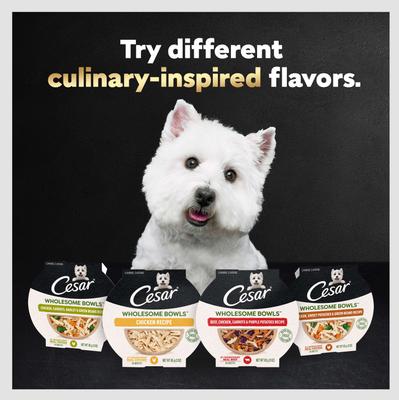 Wholesome Bowls Variety Pack Beef, Chicken, Carrots, Barley & Green Beans Recipe & Chicken, Apple & Sweet Potato Recipe Small Breed Adult Soft Wet Dog Food, 3-oz bowl, case of 6