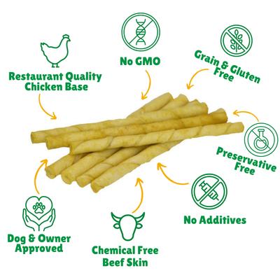 Chicken Basted Rawhide Small Dog Chews, 25 count