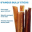 6" Angus Bully Sticks Dog Treats, 20 count