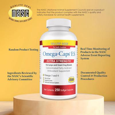 Softgel Capsules Extra Strength for Large Dogs, 250 count