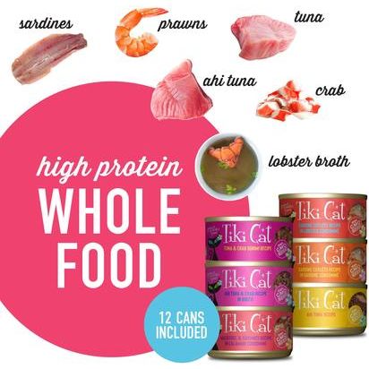 Alimento enlatado para gatos sin cereales Grill Variety Pack, 2.8 oz, caja de 12