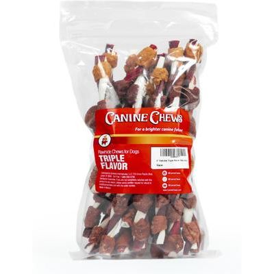 Brochetas dentales para perros con triple sabor a pollo, 5 pulgadas, 36 unidades