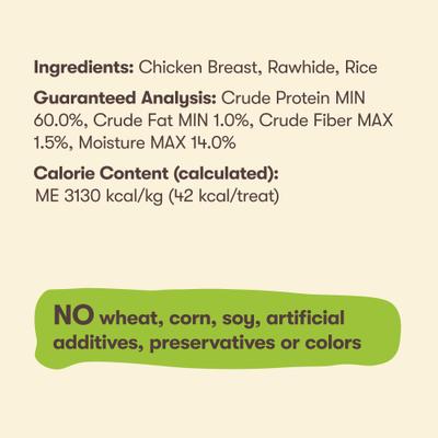 Golosinas para perros Chik 'n Dumbbells sin cereales, bolsa de 2 lb