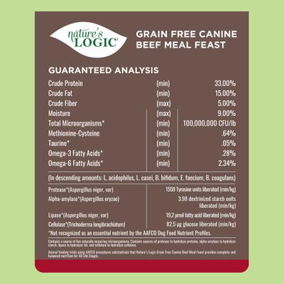 100% Natural Canine Beef Meal Feast All Life Stages Grain-Free Dry Dog Food, 4.4-lb bag