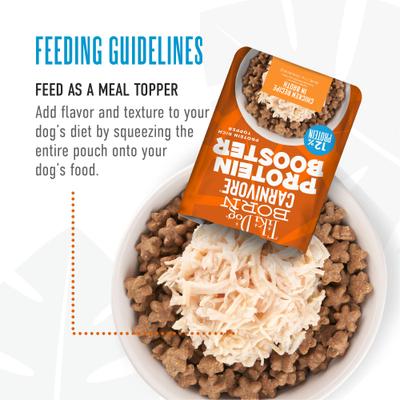 Born Carnivore Protein Booster Variety Pack Grain-Free Dog Food Topper, 2.1-oz pouch, case of 12