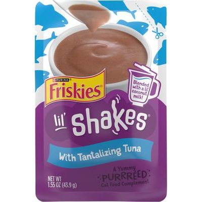 Comida para gatos Lil' Shakes Tantalizing Tuna, bolsa de 1.55 oz, caja de 16