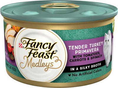 Comida enlatada para gatos Medleys Tender Turkey Primavera, 3 oz, caja de 24