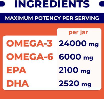 Wild Alaskan Salmon Oil Itch & Allergy Relief Skin & Coat with Omega 3 Supplement for Dogs, 180 count