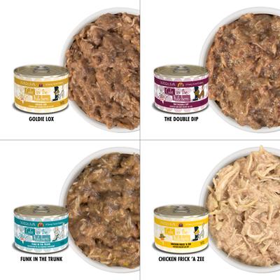 Comida enlatada para gatos sin cereales Cats in the Kitchen Goldie Lox & the 3 Fares Variety Pack, 6 oz, caja de 24