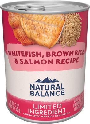 Limited Ingredient Whitefish, Rice, & Salmon Recipe Canned Dog, 13-oz can, case of 12