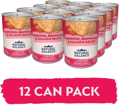 Limited Ingredient Whitefish, Rice, & Salmon Recipe Canned Dog, 13-oz can, case of 12