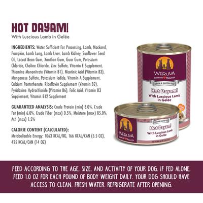 Hot Dayam! with Luscious Lamb in Gelee Grain-Free Canned Dog Food, 14-oz, case of 12