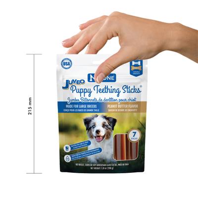 Jumbo Puppy Teething Sticks Peanut Butter Flavor Dog Treats, 7 count