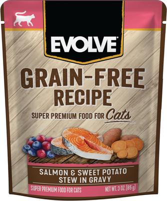 Salmon & Sweet Potato Stew in Gravy Grain-Free Wet Pouch Cat Food, 3-oz pouch, case of 24