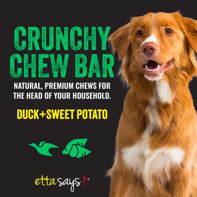 Crunchy Duck + Sweet Potato Chew Bars Dog Treats, 12 count