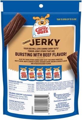 Tender Beef Flavor Jerky Dog Treats, 3-oz bag, case of 6