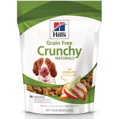 Premios para perros Crunchy Naturals sin cereales con pollo y manzana, bolsa de 8 oz