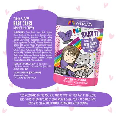 Bundle: BFF Tuna & Beef Baby Cakes Dinner in Gravy + Tuna & Lamb Luv Ya Dinner in Gravy Wet Cat Food Pouches