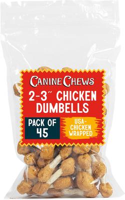 3-inch Munchy Dumbbell Chicken Flavor Dental Dog Chews, 100 count
