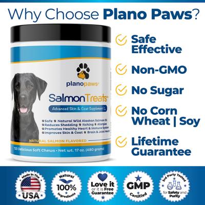 Salmon Advanced Skin & Coat Natural Salmon Flavor Soft Chews Dog Supplement, 120 count