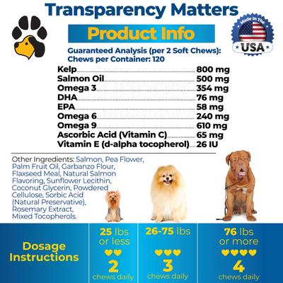 Salmon Advanced Skin & Coat Natural Salmon Flavor Soft Chews Dog Supplement, 120 count