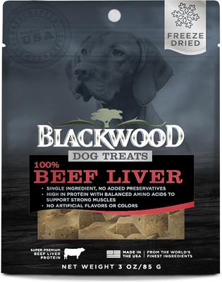 Single Ingredient 100% Beef Liver Grain-Free Adult Freeze-Dried Dog Treats, 3-oz bag