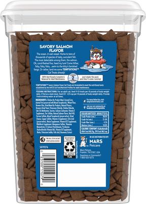 Classic Savory Salmon Flavor Crunchy & Soft Cat Treats, 16-oz tub