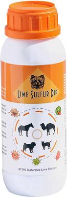 Tratamiento para pulgas y garrapatas con lima y azufre para perros y gatos con picazón y piel seca (botella de 16 onzas líquidas)